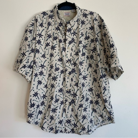 Vintage Bugle Boy Golf Clubs Palm Trees Tropical Shirt - Picture 6 of 6